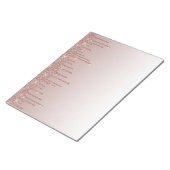 Bloc-note Rose Gold Glitter Liquide Drips (Incliné)