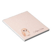 Bloc-note Rose Gold Pailletés Chouette Mignonne Ajouter Nom (Incliné)