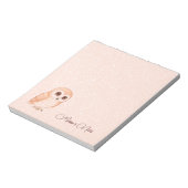 Bloc-note Rose Gold Pailletés Chouette Mignonne Ajouter Nom (Tourné)