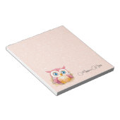 Bloc-note Rose Gold Pailletés Chouette Mignonne Ajouter Nom (Incliné)