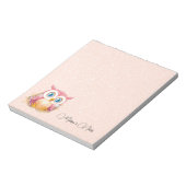 Bloc-note Rose Gold Pailletés Chouette Mignonne Ajouter Nom (Tourné)