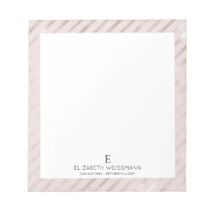 Bloc-note Rose Gold Paillettres Monogramme Personnalisé Fémi