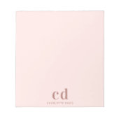 Bloc-note Rose gold pink glam monogram minimalist (Devant)