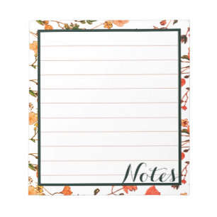 Bloc-note Rose Gold & Vert Forêt Calligraphie Elégante Ligné