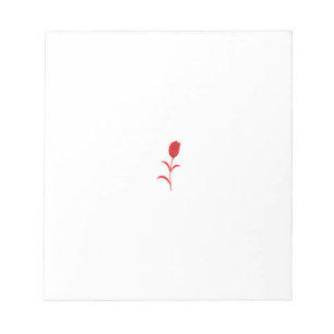 Bloc-note Rose Madder, Rouge lave, design floral