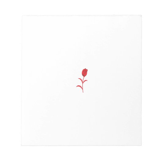 Bloc-note Rose Madder, Rouge lave, design floral (Devant)