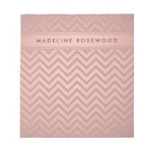 Bloc-note Rose moderne or Chevron Motif Monogramme (Devant)