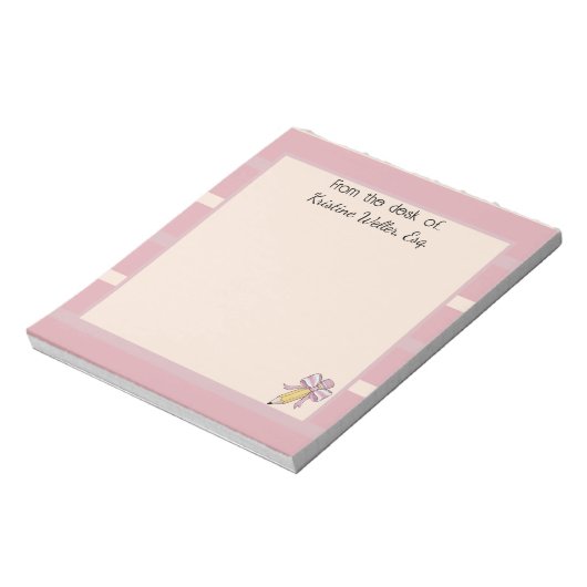 Bloc-note Rose pâle avec coquette (Tourné)