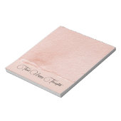 Bloc-note Rose Pâle Pensez à des Pensées Heureuses (Tourné)