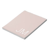 Bloc-note Rose Pâle Tendance Monogramme Initiales Géantes (Tourné)