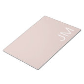 Bloc-note Rose Pâle Tendance Monogramme Oversized Initiales (Incliné)