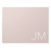 Bloc-note Rose Pâle Tendance Monogramme Oversized Initiales (Devant)