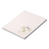 Bloc-note Rose Pâle Vert Menthe Or Papillon Amour (Tourné)