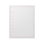 Bloc-note Rose Pâle | Votre Nom (Tourné)