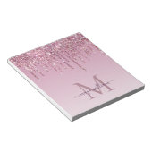 Bloc-note Rose Parties scintillant Lecteurs Monogramme Perso (Incliné)