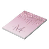 Bloc-note Rose Parties scintillant Lecteurs Monogramme Perso (Tourné)