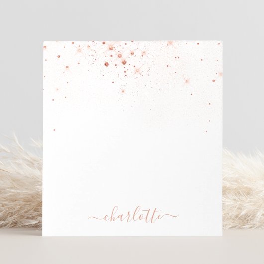 Bloc-note Rose Parties scintillant Or Élégant Script glamour