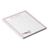 Bloc-note Rose Personalisé Pilates Princess Nom Ligné (Incliné)