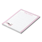 Bloc-note Rose Personalisé Pilates Princess Nom Ligné (Tourné)