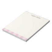 Bloc-note Rose Pink Gingham Personalized Cottage (Tourné)