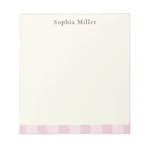 Rose Pink Gingham Personalized Cottage