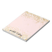 Bloc-note Rose poudré or blanc Confetti Étincelle (Tourné)