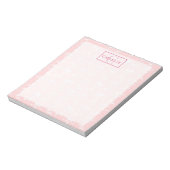 Bloc-note Rose Poussiéreuse Fleur Blanche, Monogramme Person (Tourné)