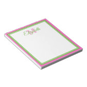 Bloc-note Rose Prépa et Monogramme Vert (Incliné)