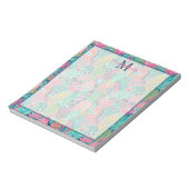 Bloc-note Rose Prépa Turquoise Bleu Marine Ananas Monogramme (Tourné)