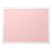 Bloc-note Rose Rose clair | Votre nom (Devant)