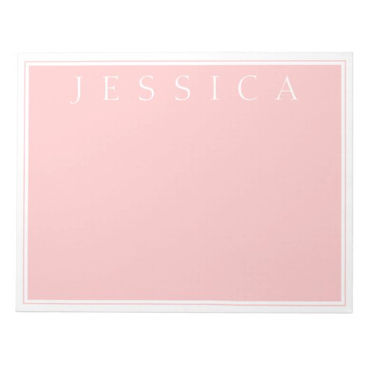 Bloc-note Rose Rose clair | Votre nom (Devant)