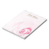 Bloc-note Rose rose douce nom ou texte personnalisé (Tourné)