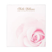 Bloc-note Rose rose douce nom ou texte personnalisé (Devant)