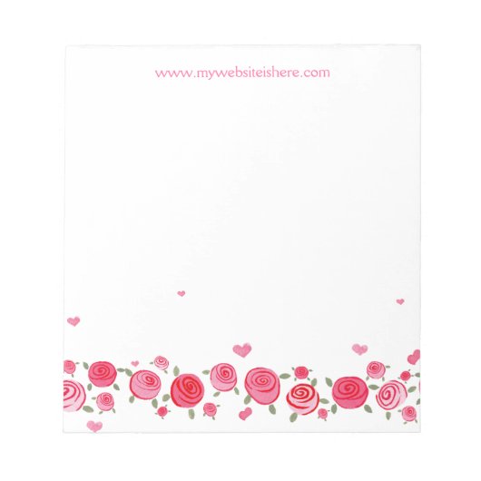 Bloc-note Rose Rose Flower Designer Business Publicité Pad (Devant)