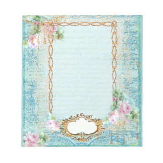 Bloc-note Rose Rose français Script et dentelle