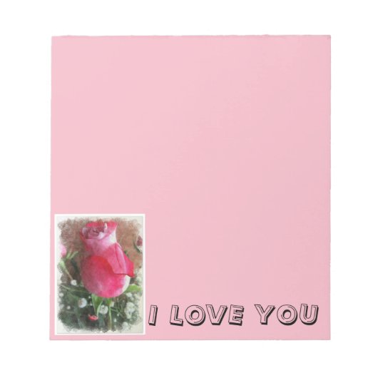 Bloc-note Rose rose Valentine (Devant)
