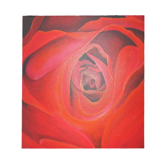Bloc-note Rose rouge en forme de coeur (Devant)