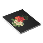 Bloc-note Rose rouge et marguerites sur fond noir (Incliné)
