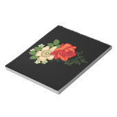 Bloc-note Rose rouge et marguerites sur fond noir (Tourné)