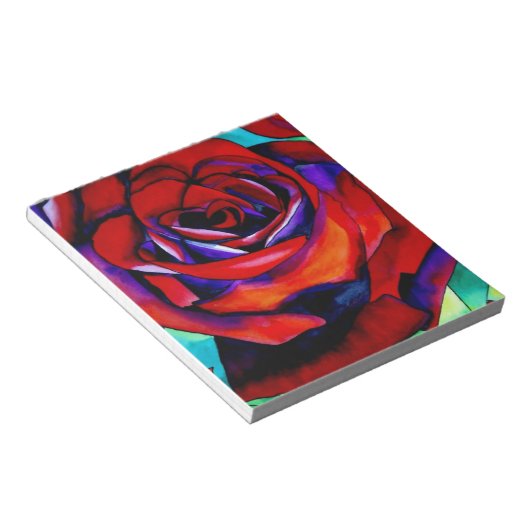 Bloc-note Rose rouge macro art original (Incliné)