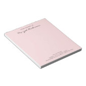 Bloc-note Rose | Script personnalisé | À partir du bureau du (Incliné)