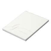 Bloc-note Rose simple moderne féminin Monogram rose ivoire (Tourné)