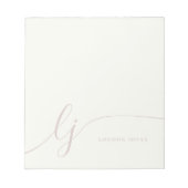 Bloc-note Rose simple moderne féminin Monogram rose ivoire (Devant)