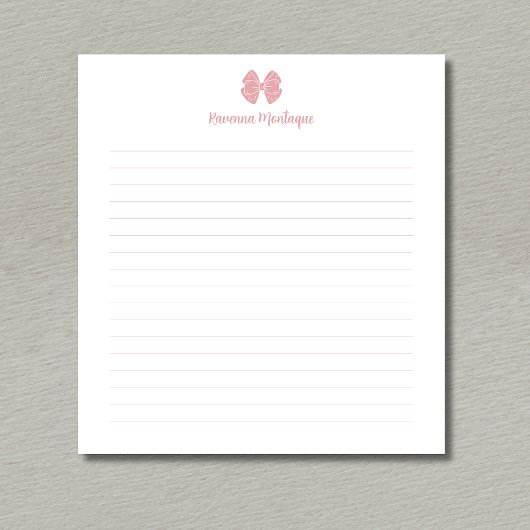 Bloc-note Rose Simple Rouge à Lèvres Arc Script Nom Personna