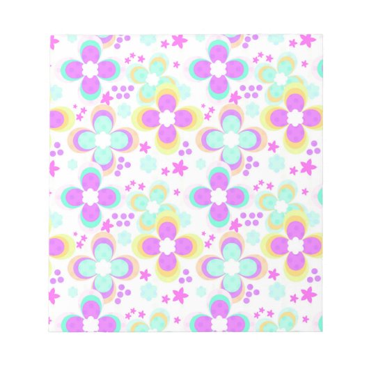Bloc-note Rose, turquoise, floral (Devant)
