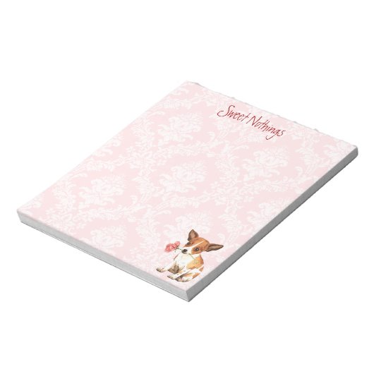 Bloc-note Rose Valentin Chihuahua (Tourné)