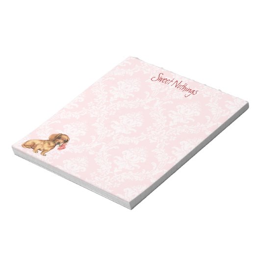 Bloc-note Rose Valentin Dachshund (Tourné)