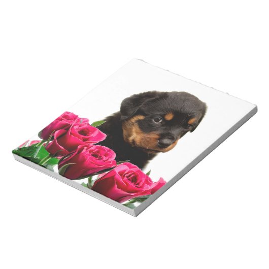 Bloc-note Rose Valentin Rottweiler Puppy (Tourné)