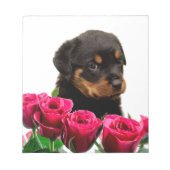 Bloc-note Rose Valentin Rottweiler Puppy (Devant)