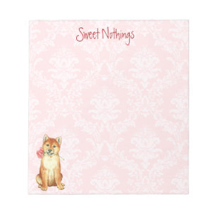 Bloc-note Rose Valentin Shiba Inu